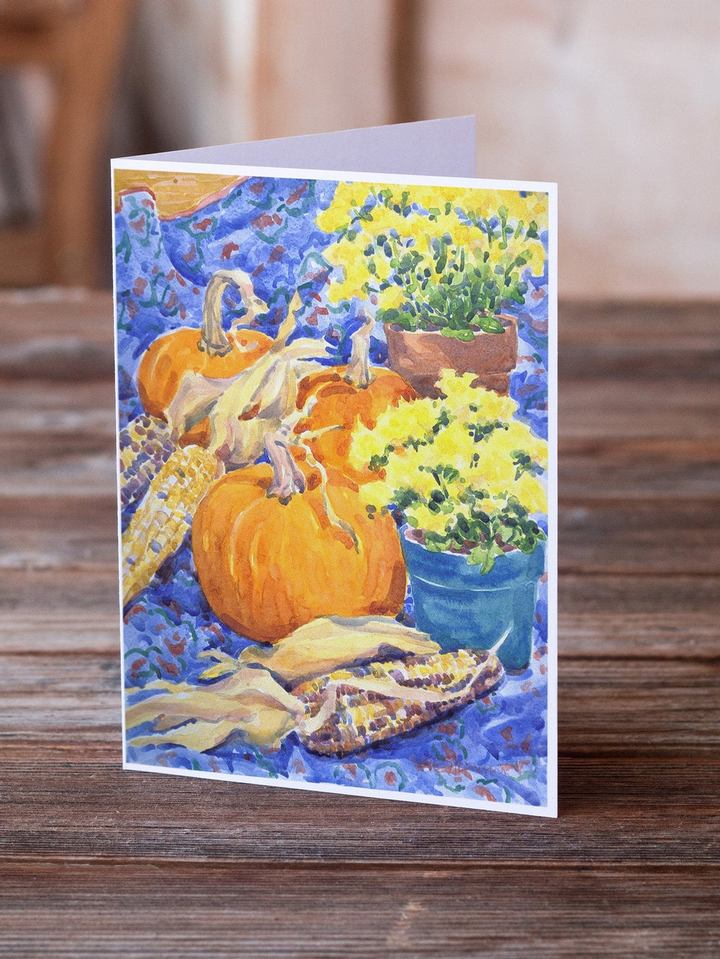 Flower - Mums Greeting Cards Pack of 8 Blank Cards with Envelopes Whimsical A7 Size 5x7