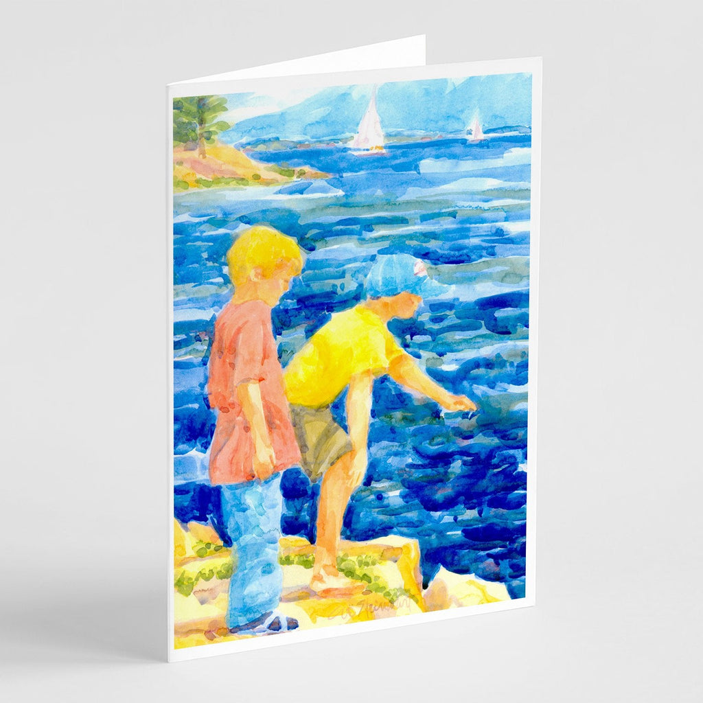 The Boys at the water Greeting Cards Pack of 8 Blank Cards with Envelopes Whimsical A7 Size 5x7