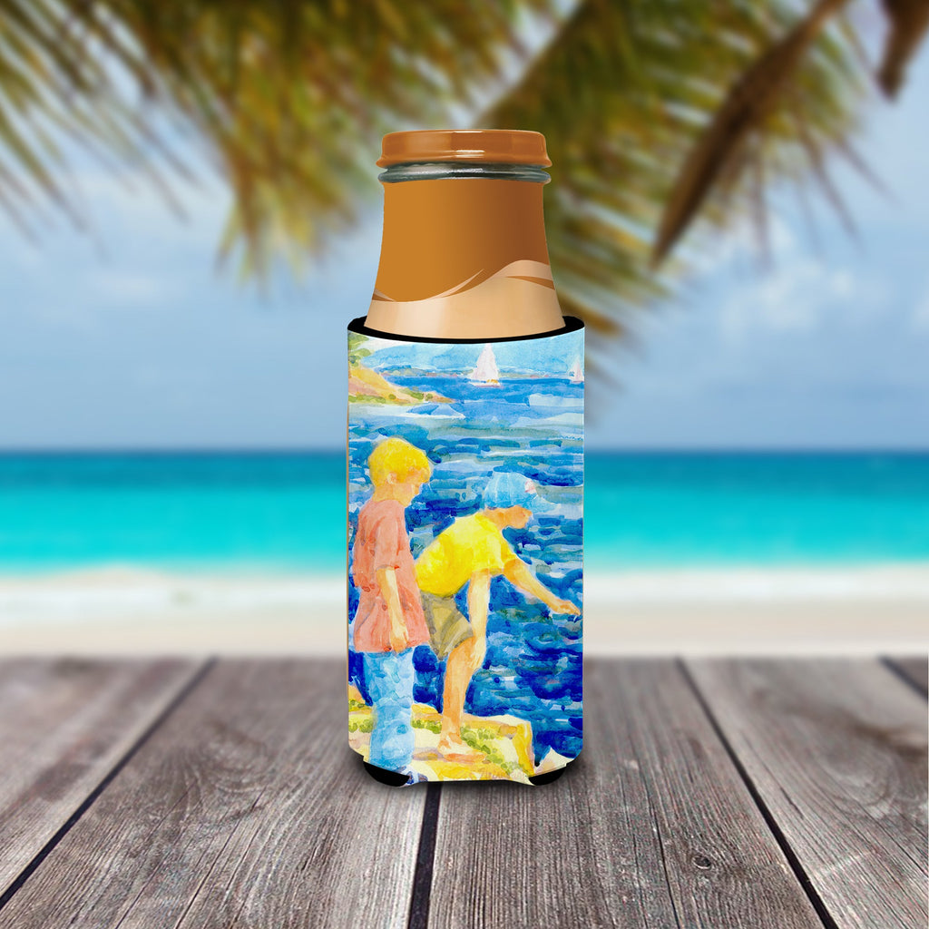 The Boys at the water Slim Can Hugger , Insulated Foam Hugger for 12 oz Slim Cans, Beer Bottles & Water Bottles, Printed in USA