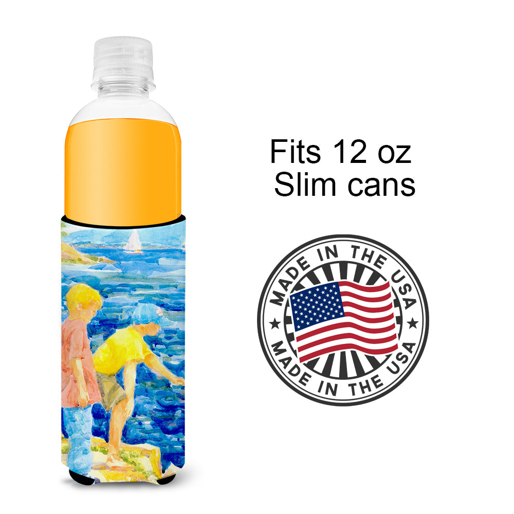 The Boys at the water Slim Can Hugger , Insulated Foam Hugger for 12 oz Slim Cans, Beer Bottles & Water Bottles, Printed in USA