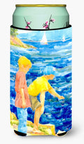 The Boys at the water Tall Boy Hugger Can Cooler Sleeve Machine Washable Drink Collapsible Insulator Beverage Insulated Holder