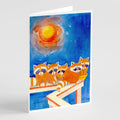 Raccoons on the railing Greeting Cards Pack of 8 Blank Cards with Envelopes Whimsical A7 Size 5x7