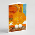 Big Orange Cat Welcome Greeting Cards Pack of 8 Blank Cards with Envelopes Whimsical A7 Size 5x7