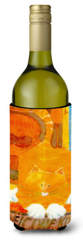 Big Orange Cat Welcome Wine Bottle Hugger Gift Sleeve for Standard 750 ml Bottles, Insulated Reusable Also Fits Mini Shot & Pint Bottles
