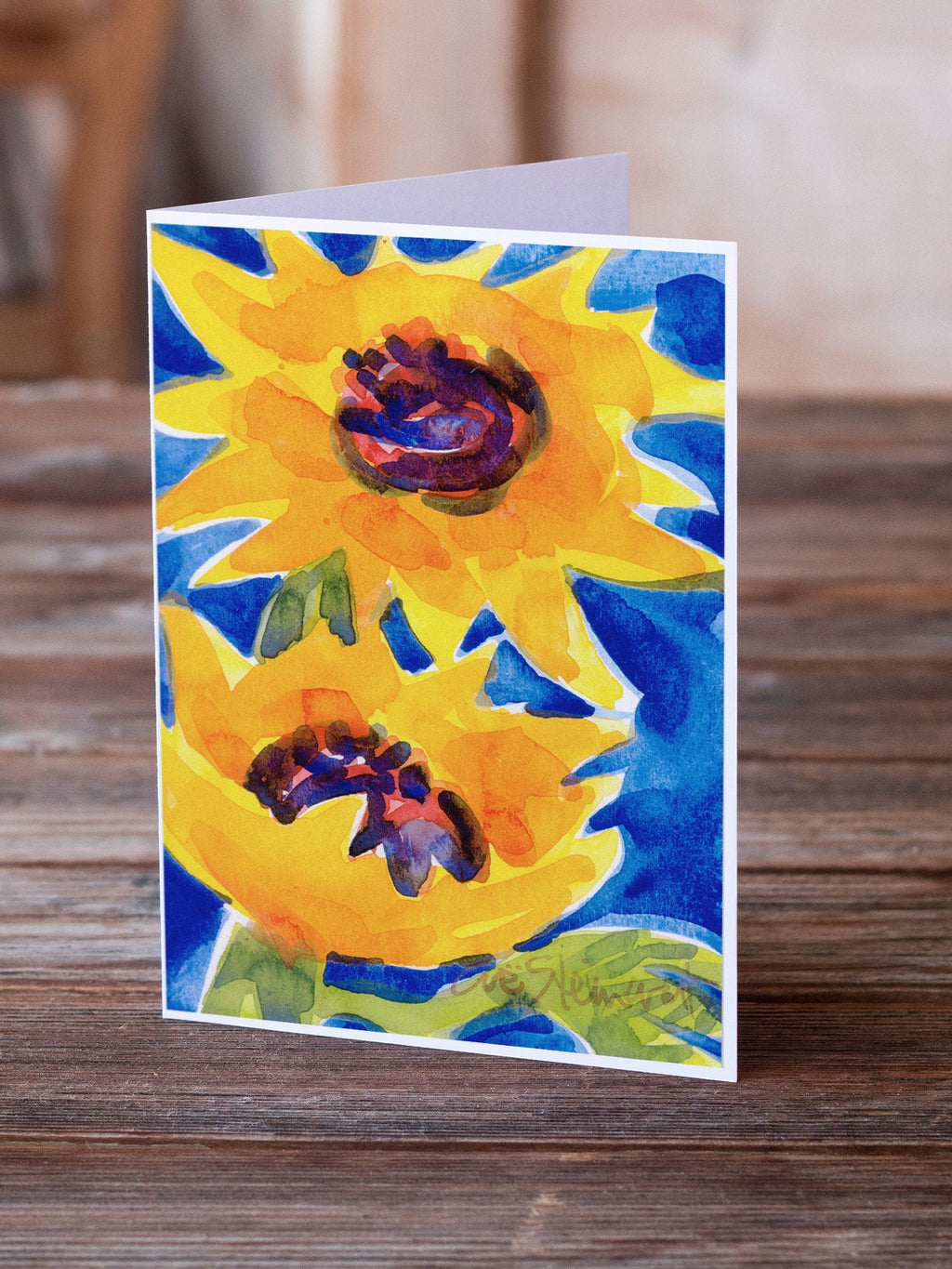 Flower - Sunflower Greeting Cards Pack of 8 Blank Cards with Envelopes Whimsical A7 Size 5x7