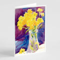Flower Greeting Cards Pack of 8 Blank Cards with Envelopes Whimsical A7 Size 5x7