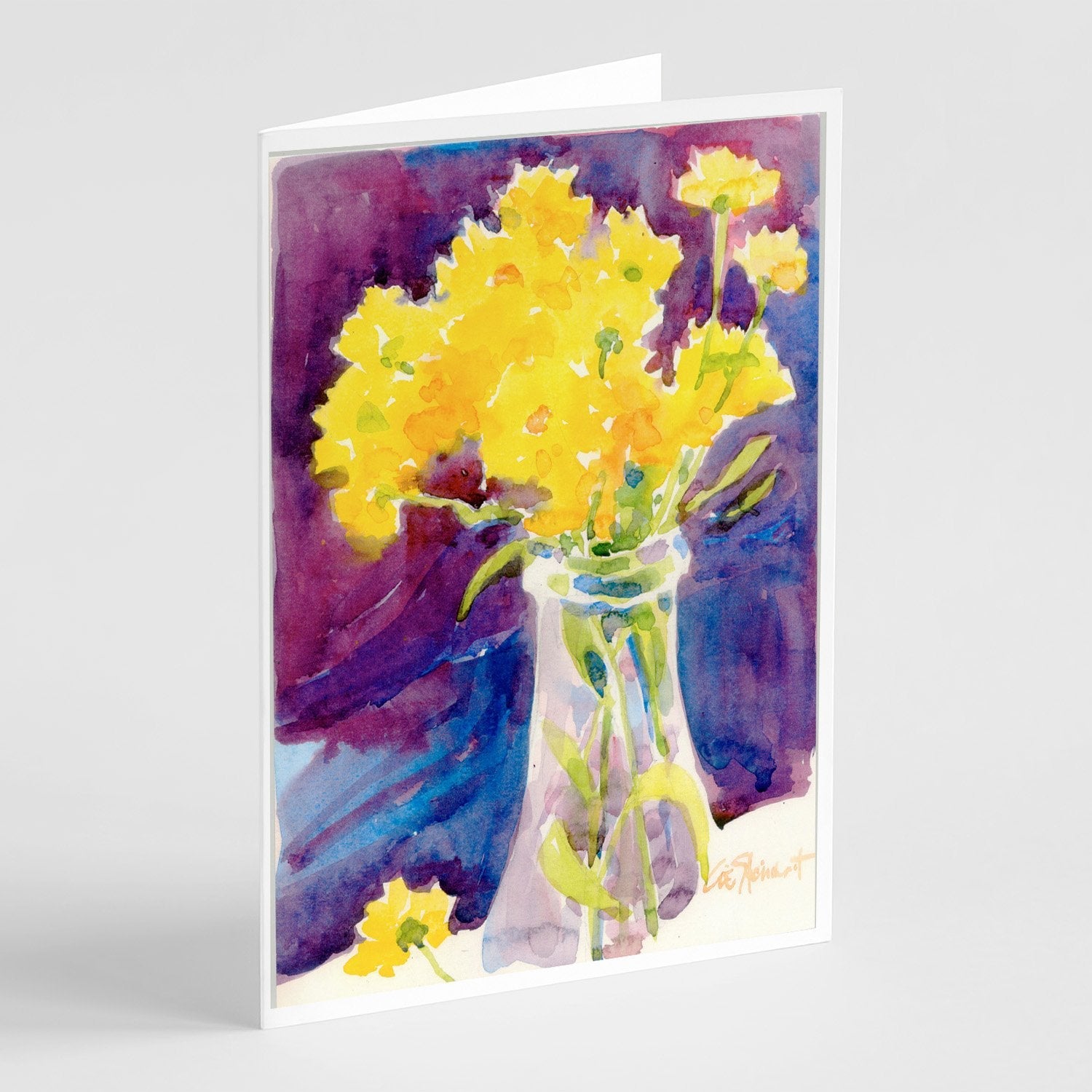 Flower Greeting Cards Pack of 8 Blank Cards with Envelopes Whimsical A7 Size 5x7