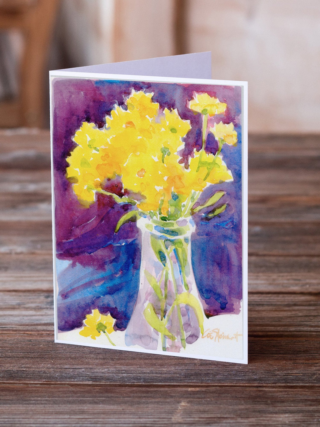 Flower Greeting Cards Pack of 8 Blank Cards with Envelopes Whimsical A7 Size 5x7