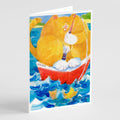 Big Orange Tabby Fishing Greeting Cards Pack of 8 Blank Cards with Envelopes Whimsical A7 Size 5x7