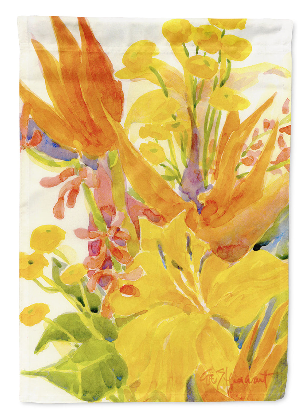 Flower - Bird of Paradise House Flag 28x40 Porch Sleeve Pole Decorative Outside Yard Banner Artwork Wall Hanging, Polyester