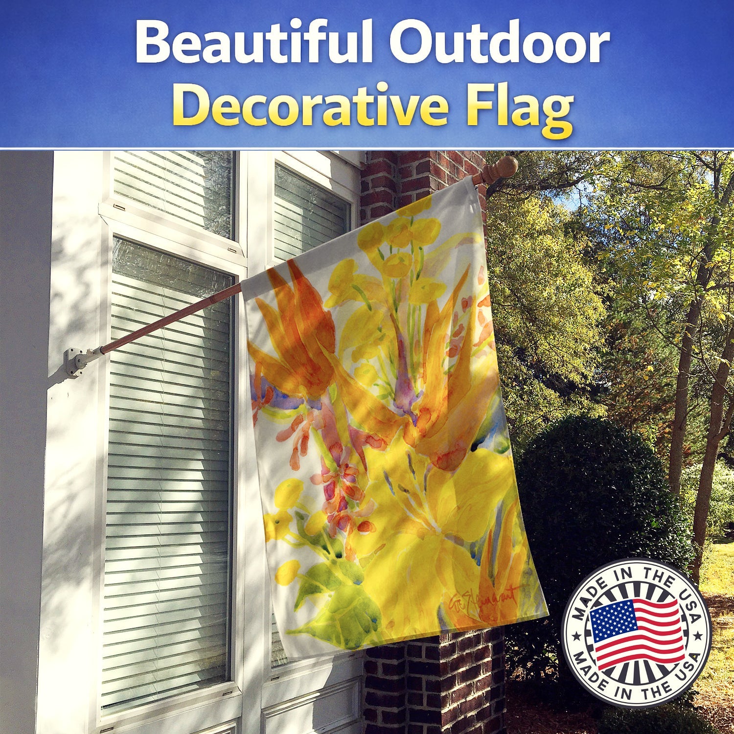 Flower - Bird of Paradise House Flag 28x40 Porch Sleeve Pole Decorative Outside Yard Banner Artwork Wall Hanging, Polyester