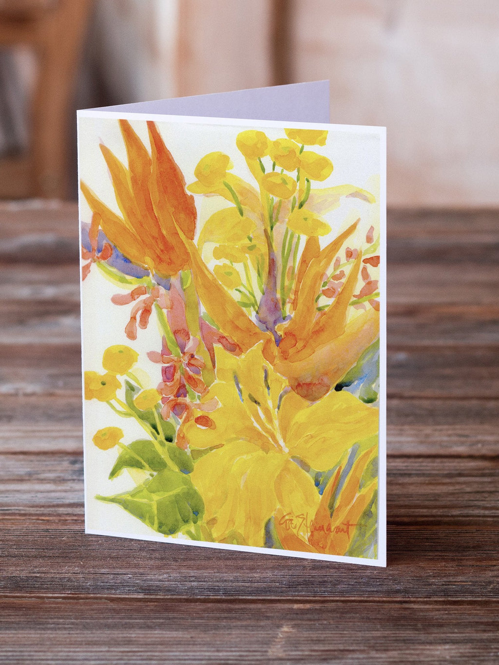 Flower - Bird of Paradise Greeting Cards Pack of 8 Blank Cards with Envelopes Whimsical A7 Size 5x7