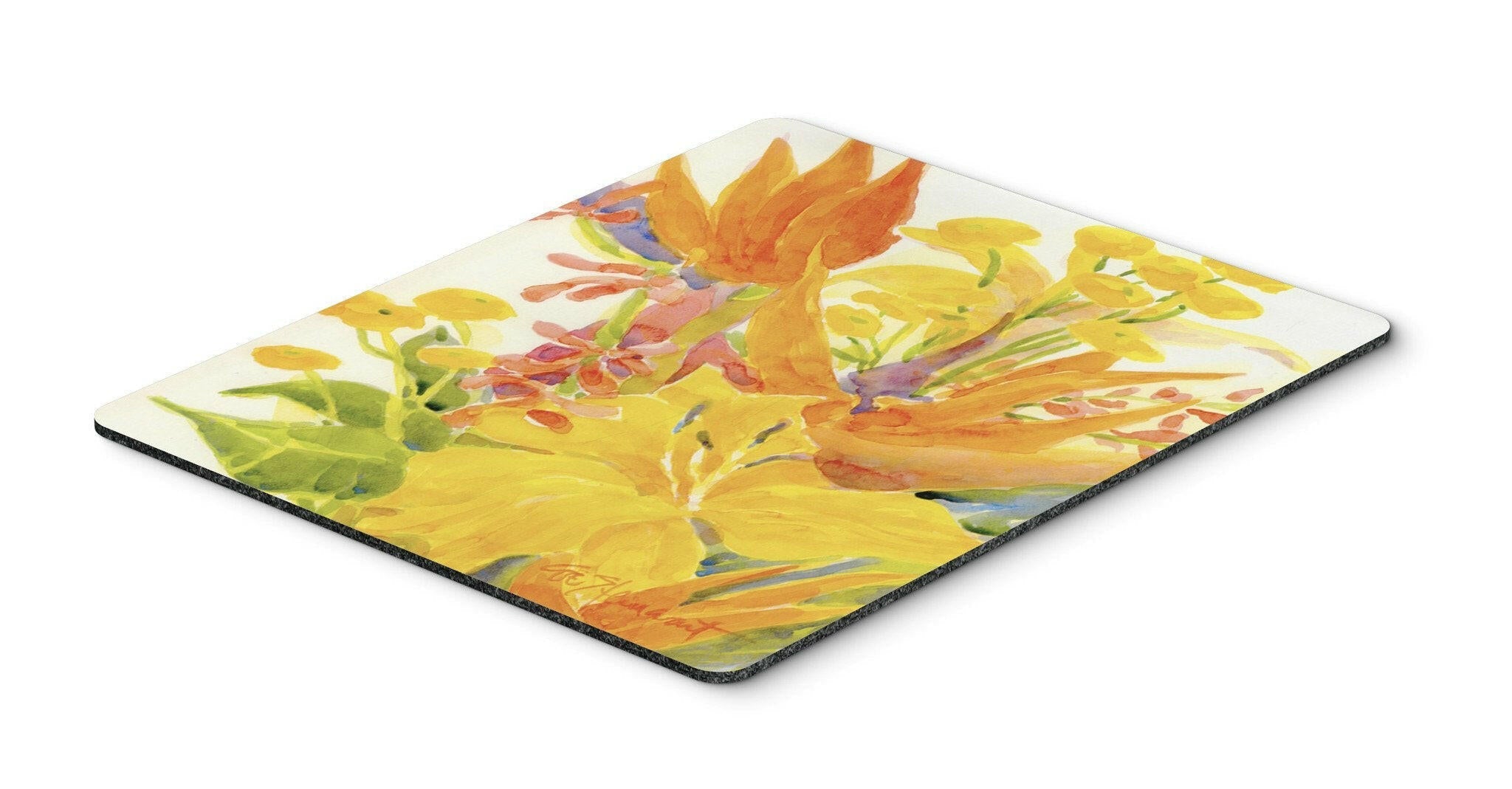 Flower - Bird of Paradise Mouse Pad, Heat Resistant Trivet Hot Pad , Non Slip Rubber Desk Mat, Kitchen Counter Protector, Home Office Decor Gift