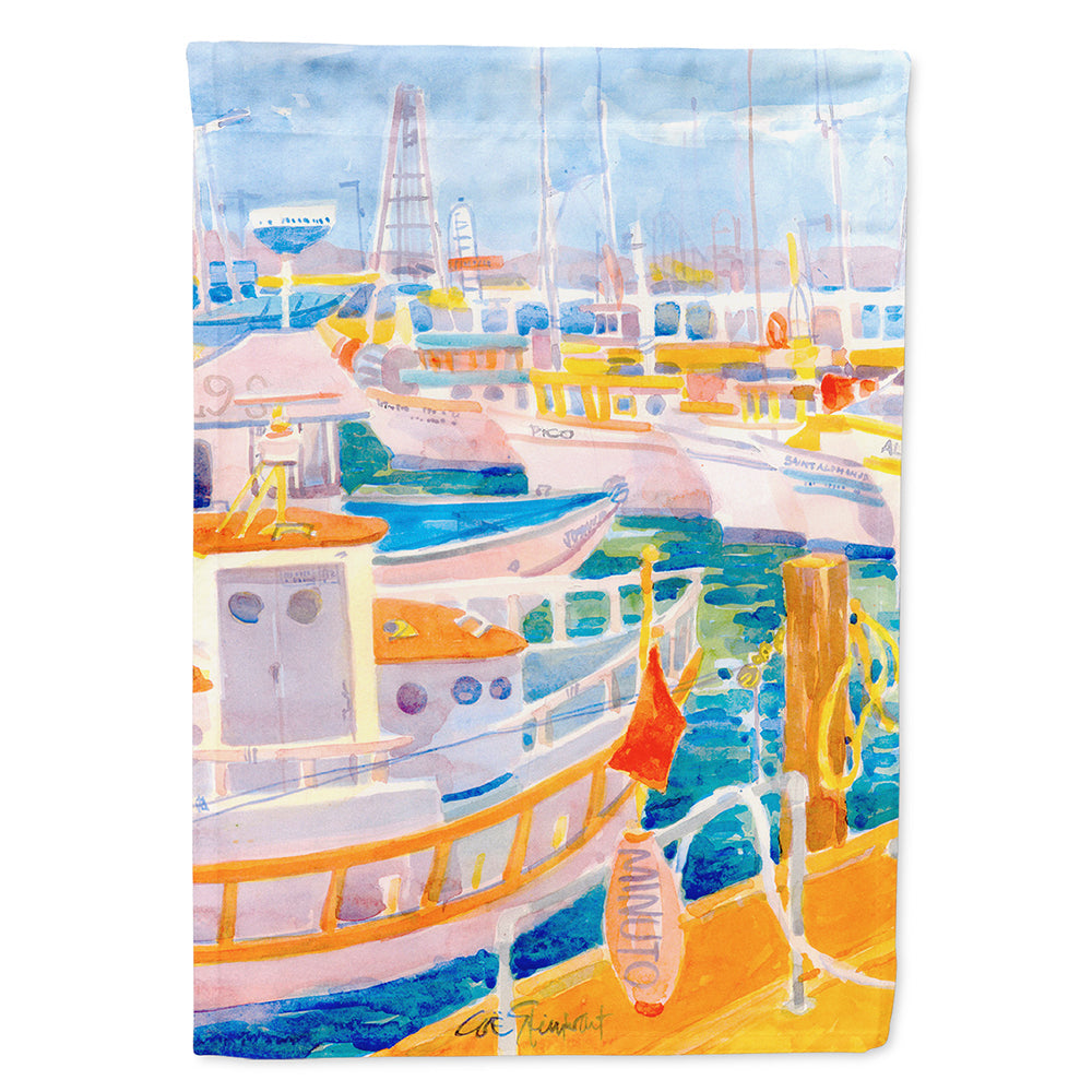 Shirmp Boats House Flag 28x40 Porch Sleeve Pole Decorative Outside Yard Banner Artwork Wall Hanging, Polyester