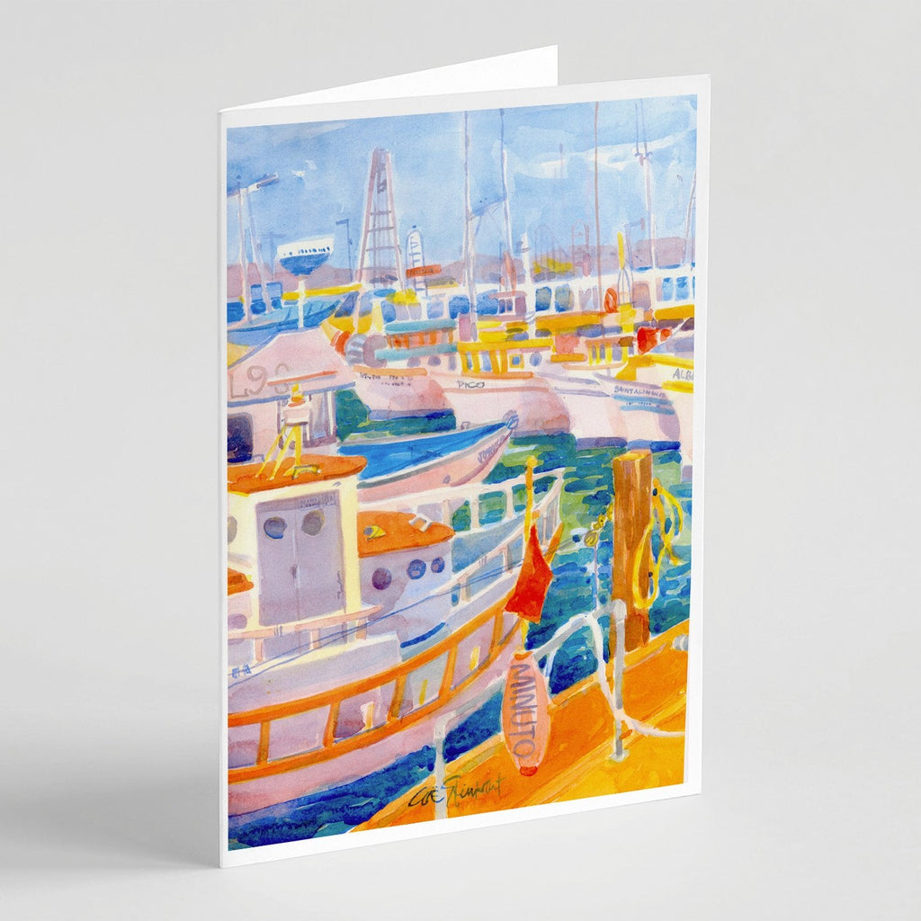 Shirmp Boats Greeting Cards Pack of 8 Blank Cards with Envelopes Whimsical A7 Size 5x7
