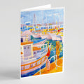 Shirmp Boats Greeting Cards Pack of 8 Blank Cards with Envelopes Whimsical A7 Size 5x7