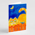 Big orange Tabby cat on the fence Greeting Cards Pack of 8 Blank Cards with Envelopes Whimsical A7 Size 5x7