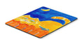 Big orange Tabby cat on the fence Mouse Pad, Heat Resistant Trivet Hot Pad , Non Slip Rubber Desk Mat, Kitchen Counter Protector, Home Office Decor Gift