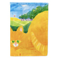 Big Orange Tabby Cat on the Golf Course House Flag 28x40 Porch Sleeve Pole Decorative Outside Yard Banner Artwork Wall Hanging, Polyester