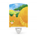 Big Orange Tabby Cat on the Golf Course Ceramic Night Light Compact, UL-Certified, Ideal for Bedroom, Bathroom, Nursery, Hallway, Kitchen, 6x4x3, Multicolor