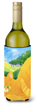 Big Orange Tabby Cat on the Golf Course Wine Bottle Hugger Gift Sleeve for Standard 750 ml Bottles, Insulated Reusable Also Fits Mini Shot & Pint Bottles