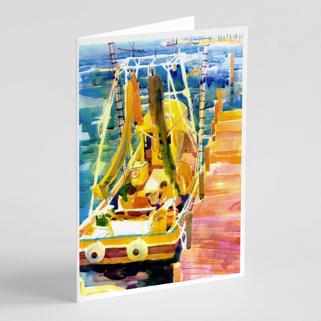 Shrimp Boats Greeting Cards Pack of 8 Blank Cards with Envelopes Whimsical A7 Size 5x7