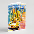 Shrimp Boats Greeting Cards Pack of 8 Blank Cards with Envelopes Whimsical A7 Size 5x7