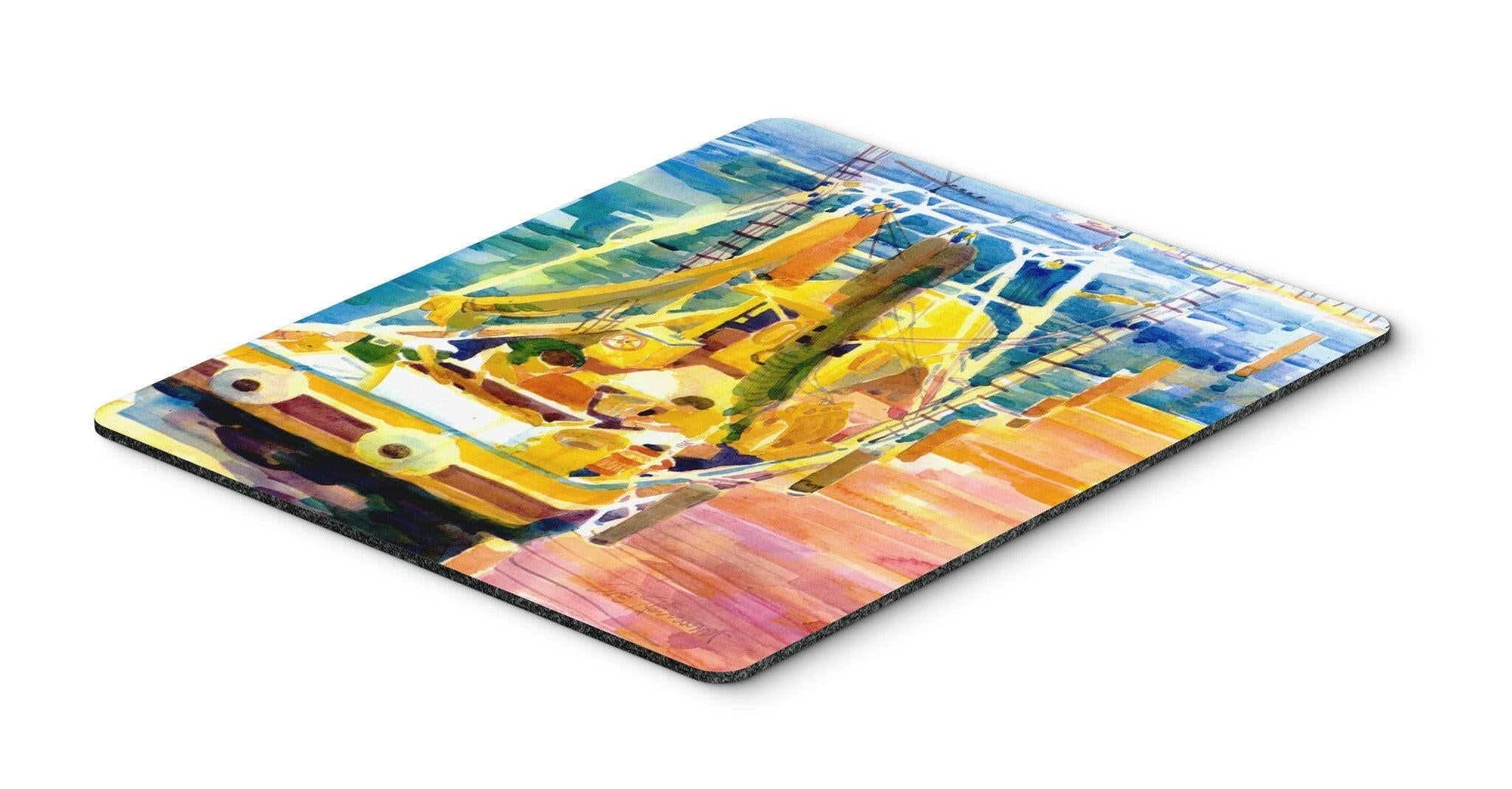 Shrimp Boats Mouse Pad, Heat Resistant Trivet Hot Pad , Non Slip Rubber Desk Mat, Kitchen Counter Protector, Home Office Decor Gift