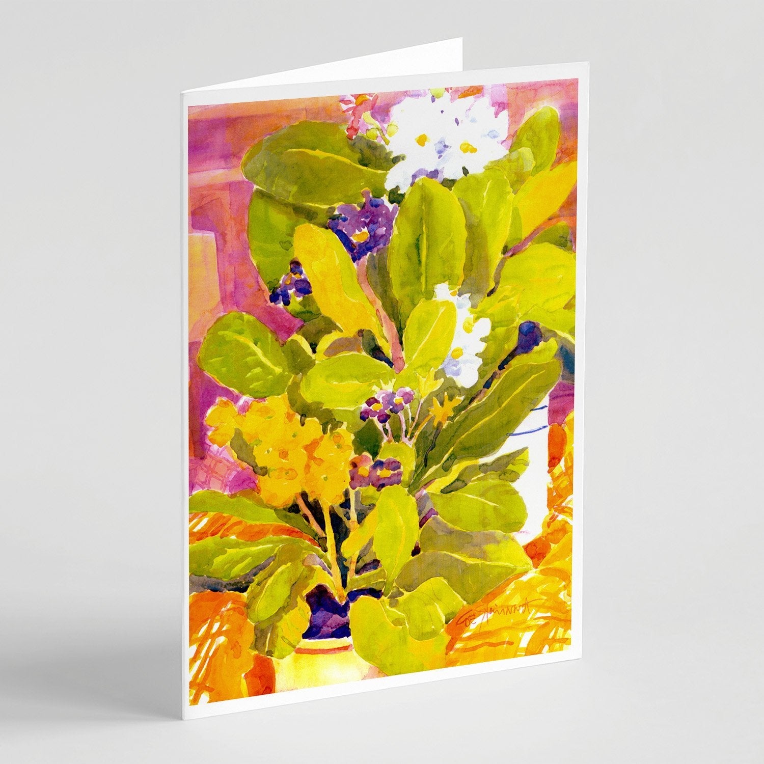 Flower Greeting Cards Pack of 8 Blank Cards with Envelopes Whimsical A7 Size 5x7