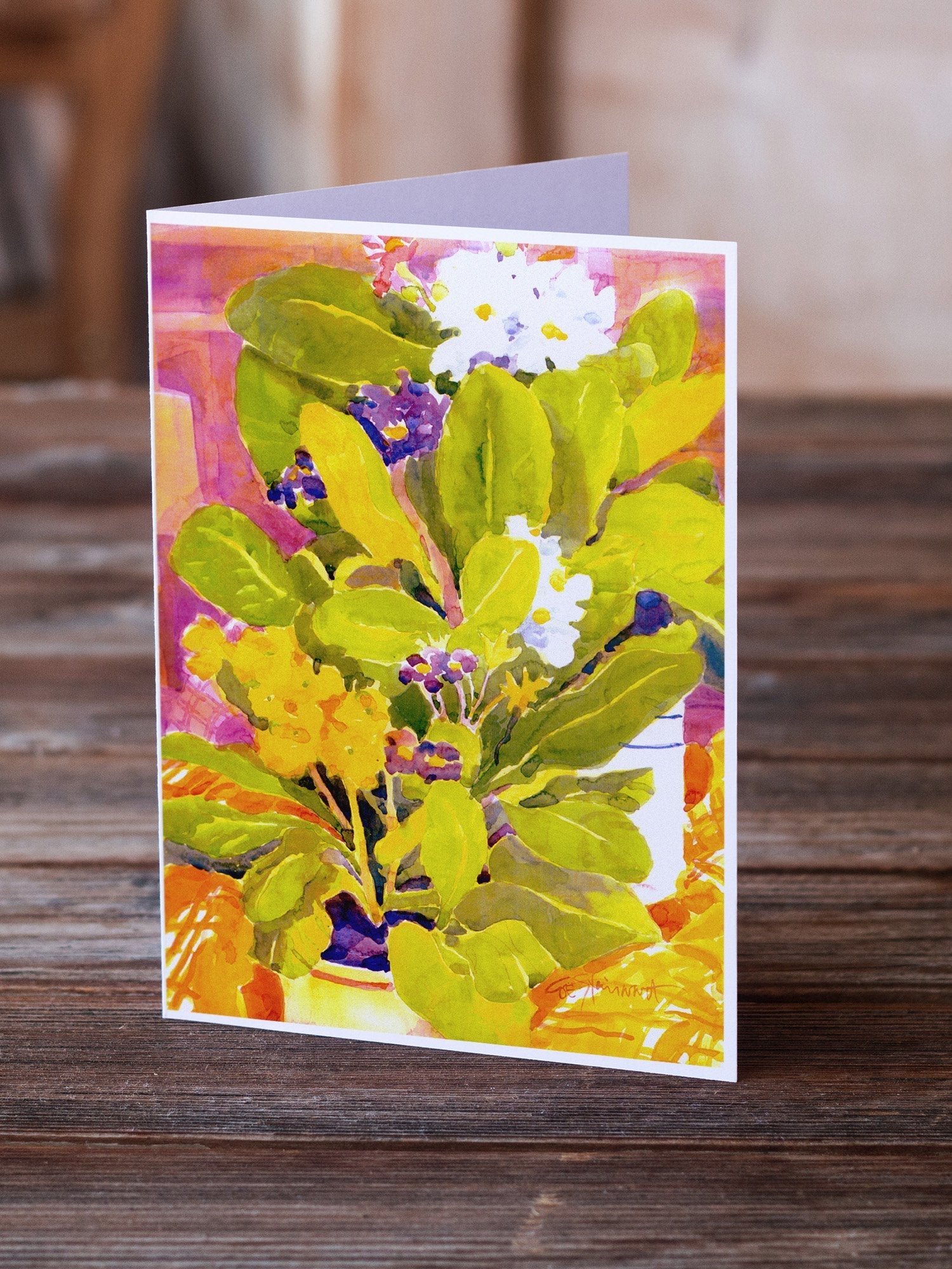 Flower Greeting Cards Pack of 8 Blank Cards with Envelopes Whimsical A7 Size 5x7