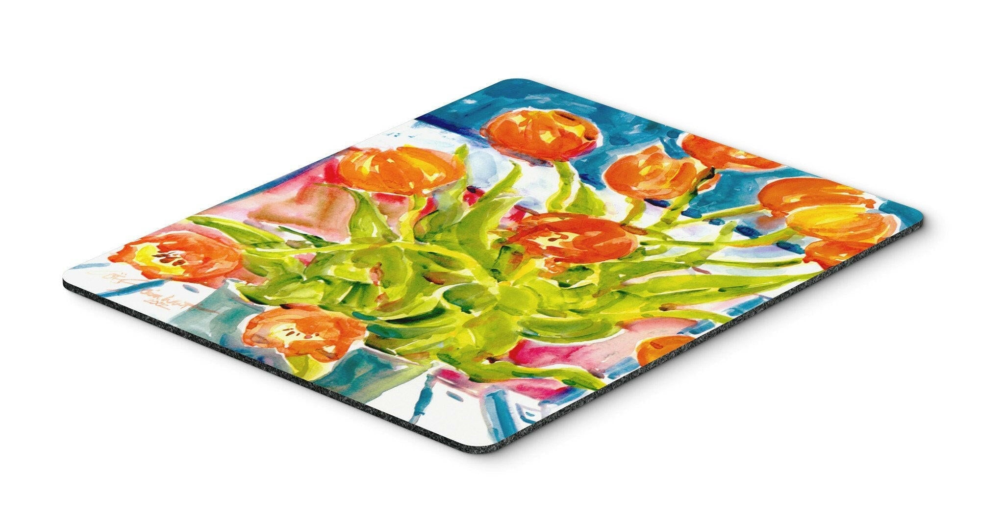 Flowers - Tulips Mouse Pad, Heat Resistant Trivet Hot Pad , Non Slip Rubber Desk Mat, Kitchen Counter Protector, Home Office Decor Gift