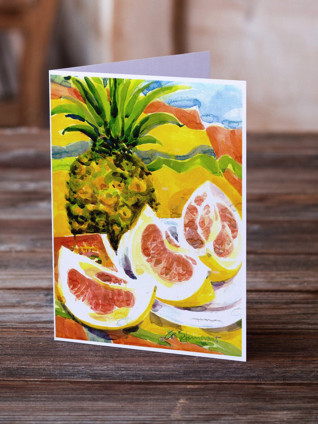 Pineapple Greeting Cards Pack of 8 Blank Cards with Envelopes Whimsical A7 Size 5x7