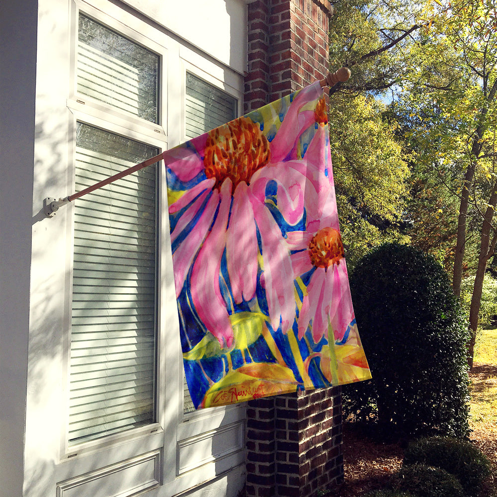 Flower - Coneflower House Flag 28x40 Porch Sleeve Pole Decorative Outside Yard Banner Artwork Wall Hanging, Polyester