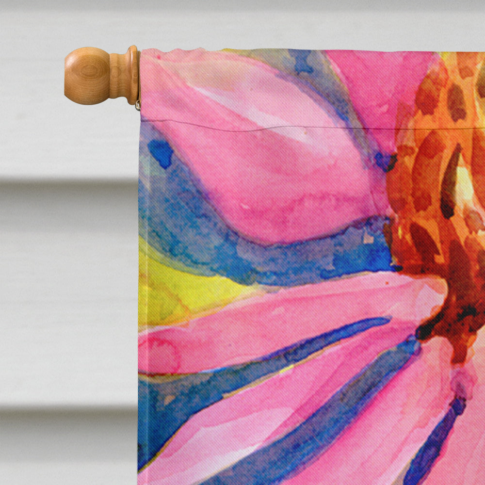 Flower - Coneflower House Flag 28x40 Porch Sleeve Pole Decorative Outside Yard Banner Artwork Wall Hanging, Polyester