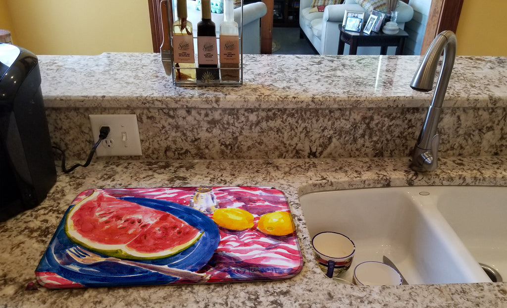 Watermelon Dish Drying Mat Absorbent Dish Drying Mat Pad for Kitchen Counter Dish Drainer Mat for Countertop, 14 x 21", Multicolor