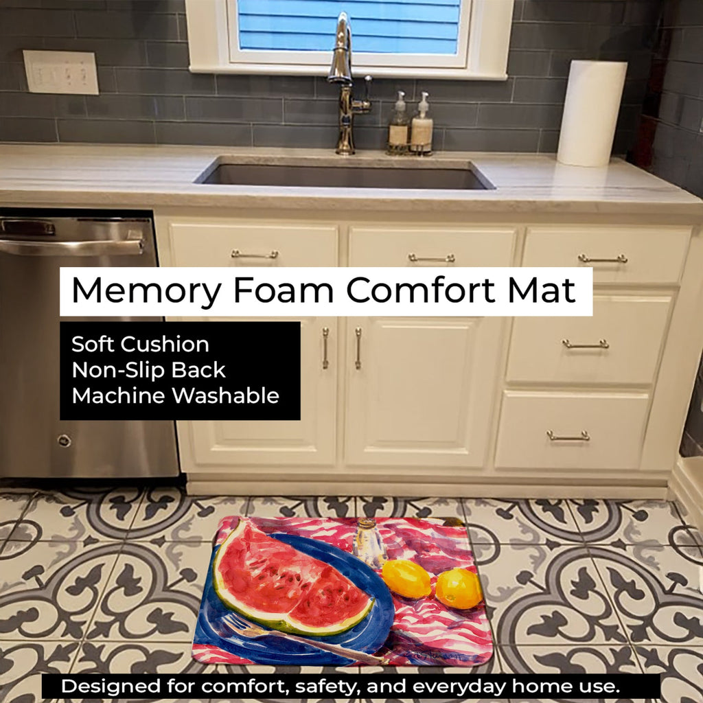 Watermelon Memory Foam Kitchen Mat Machine Washable Anti-Fatigue Cushion Comfort Bath or Kitchen Rug