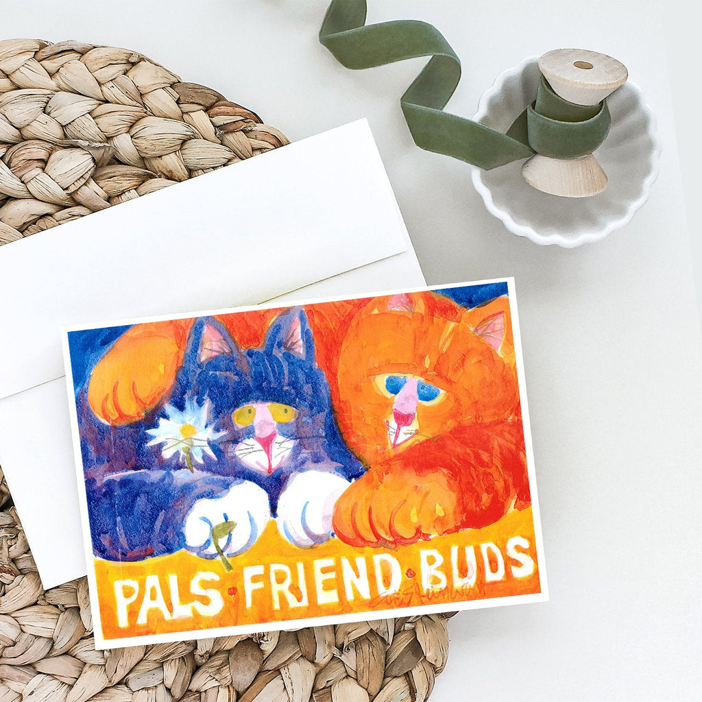 Cats Pals Friends Buds Greeting Cards Pack of 8 Blank Cards with Envelopes Whimsical A7 Size 5x7