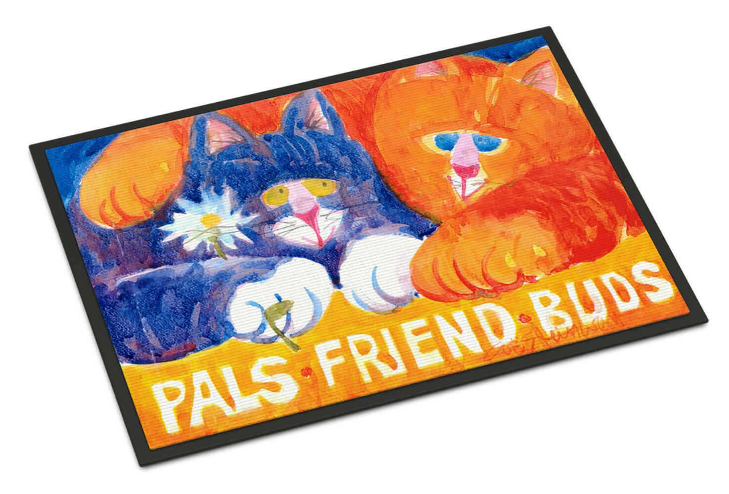 Cats Pals Friends Buds Doormat Indoor Outdoor 18H X 27W Front Door Mat Rugs for Entryway, Non Slip Washable