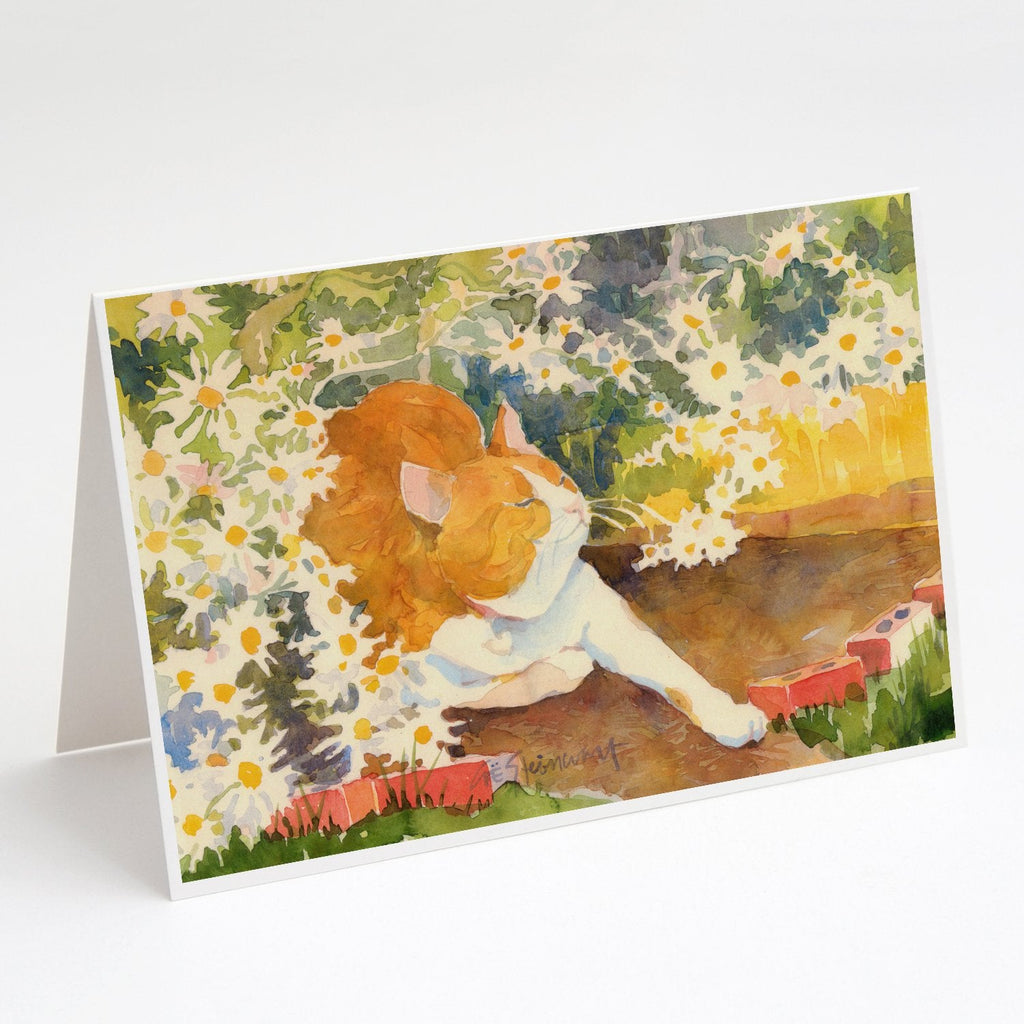 Cat Greeting Cards Pack of 8 Blank Cards with Envelopes Whimsical A7 Size 5x7