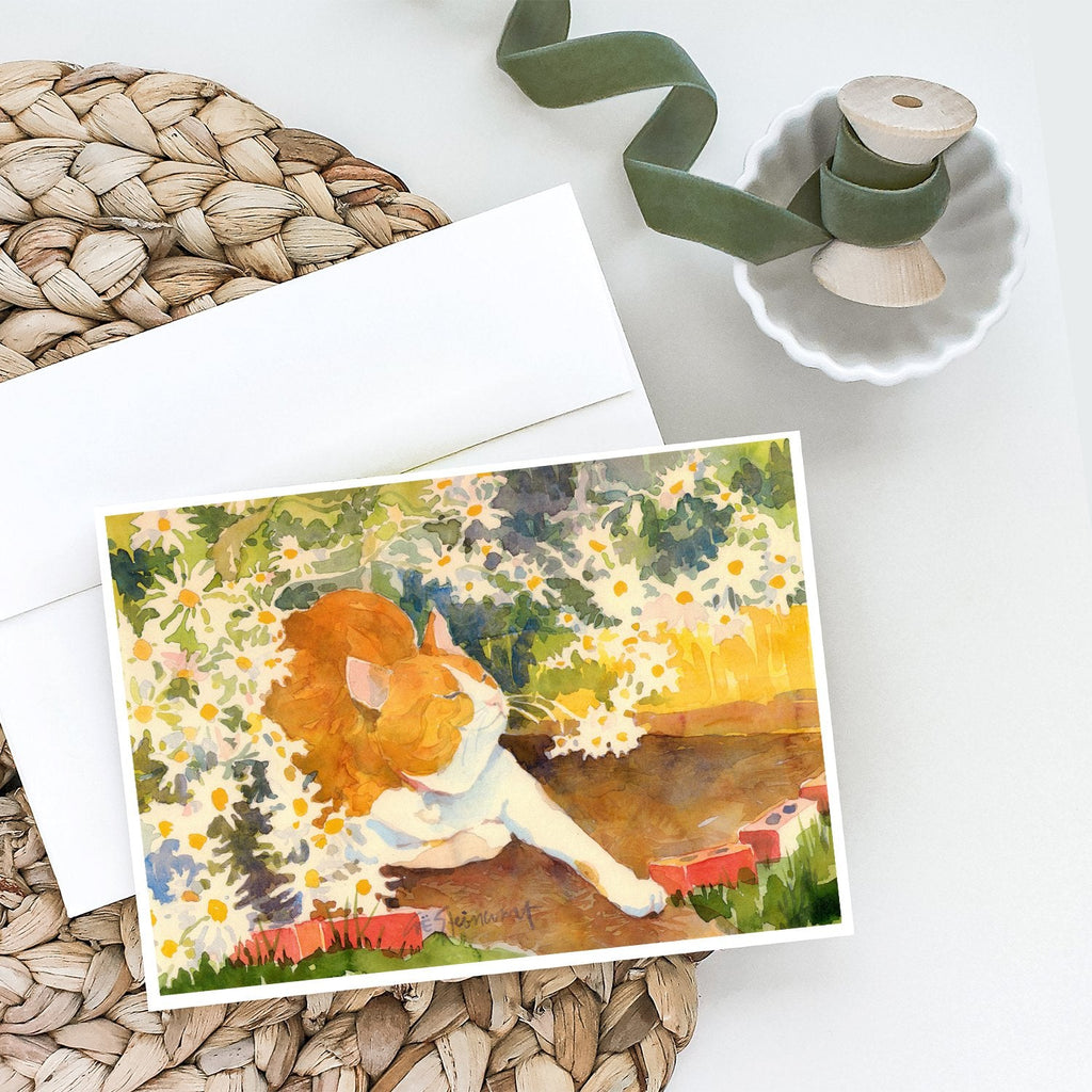 Cat Greeting Cards Pack of 8 Blank Cards with Envelopes Whimsical A7 Size 5x7