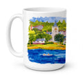 Harbour Scene with Sailboat Ceramic Coffee Mug 15 oz Decorative Large C Handle Mug Cup for Tea, Cocoa Hot Chocolate