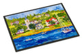 Harbour Scene with Sailboat Doormat Indoor Outdoor 18H X 27W Front Door Mat Rugs for Entryway, Non Slip Washable