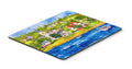 Harbour Scene with Sailboat Mouse Pad, Heat Resistant Trivet Hot Pad , Non Slip Rubber Desk Mat, Kitchen Counter Protector, Home Office Decor Gift