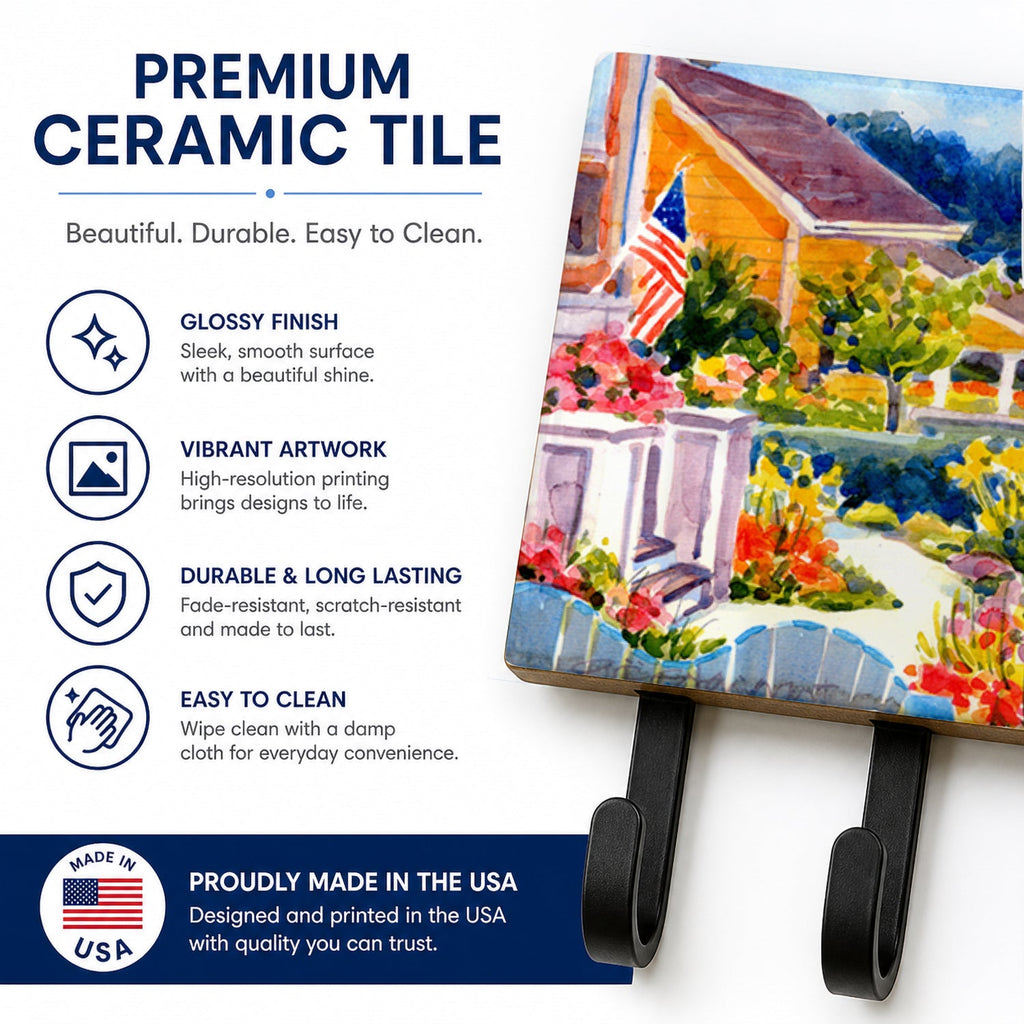 Seaside Beach Cottage Leash or Key Holder Wall Hooks, Coat Rack Wall Mount, for Hanging Keys, Towels, Aprons, Leashes
