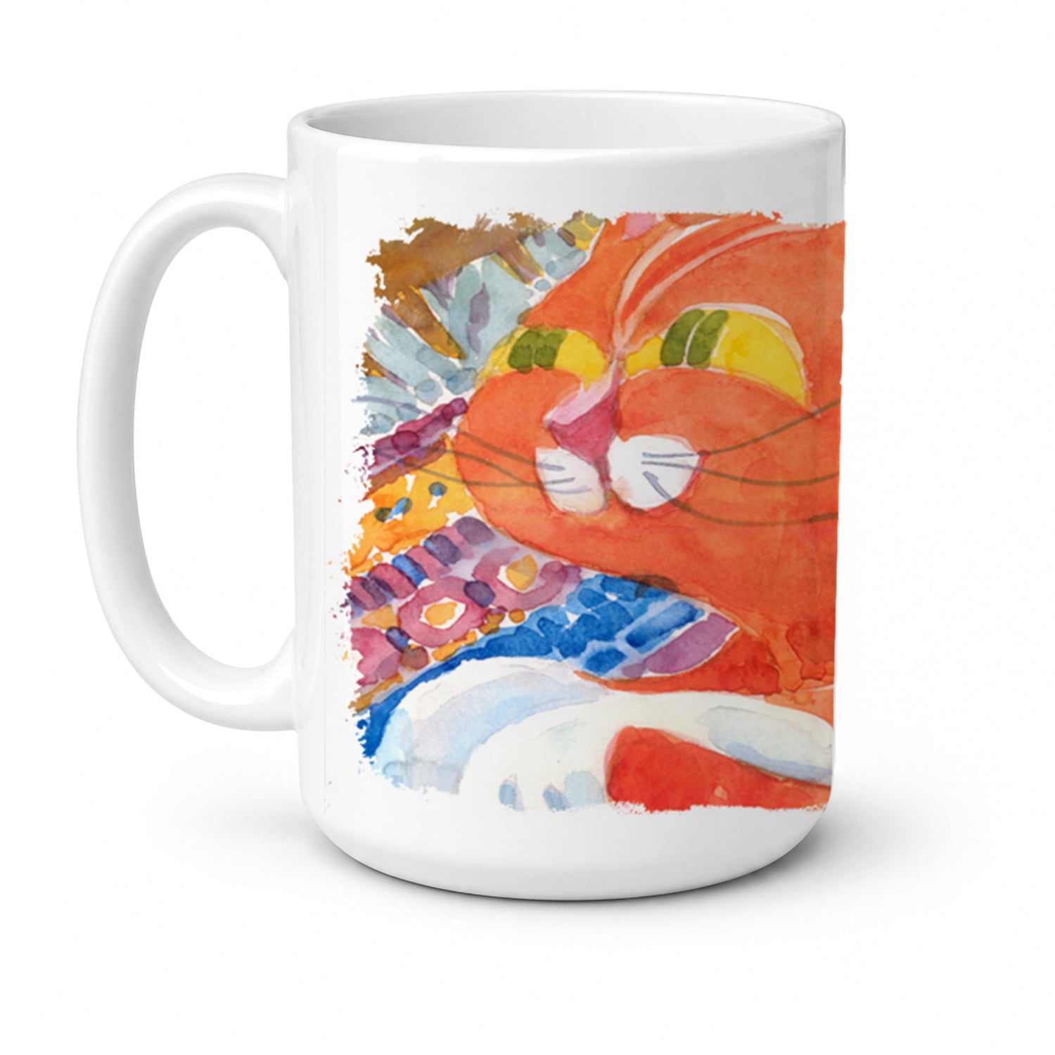 Cat Ceramic Coffee Mug 15 oz Decorative Large C Handle Mug Cup for Tea, Cocoa Hot Chocolate