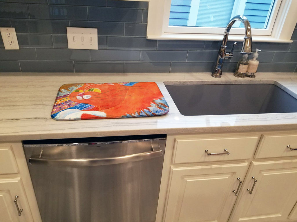 Cat Dish Drying Mat Absorbent Dish Drying Mat Pad for Kitchen Counter Dish Drainer Mat for Countertop, 14 x 21", Multicolor