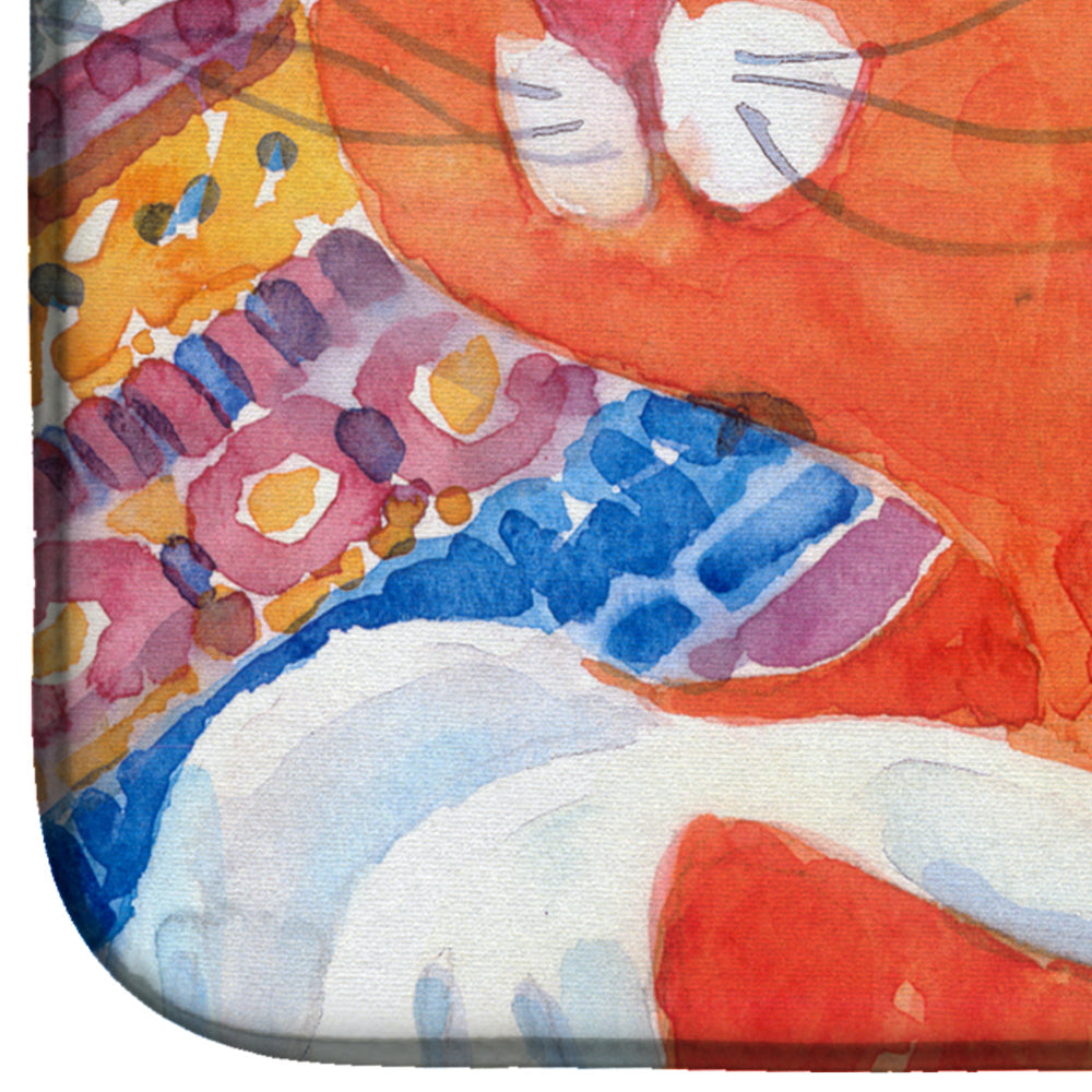 Cat Dish Drying Mat Absorbent Dish Drying Mat Pad for Kitchen Counter Dish Drainer Mat for Countertop, 14 x 21", Multicolor