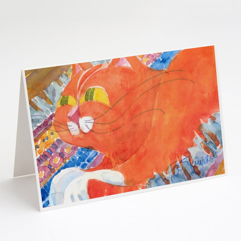 Cat Greeting Cards Pack of 8 Blank Cards with Envelopes Whimsical A7 Size 5x7