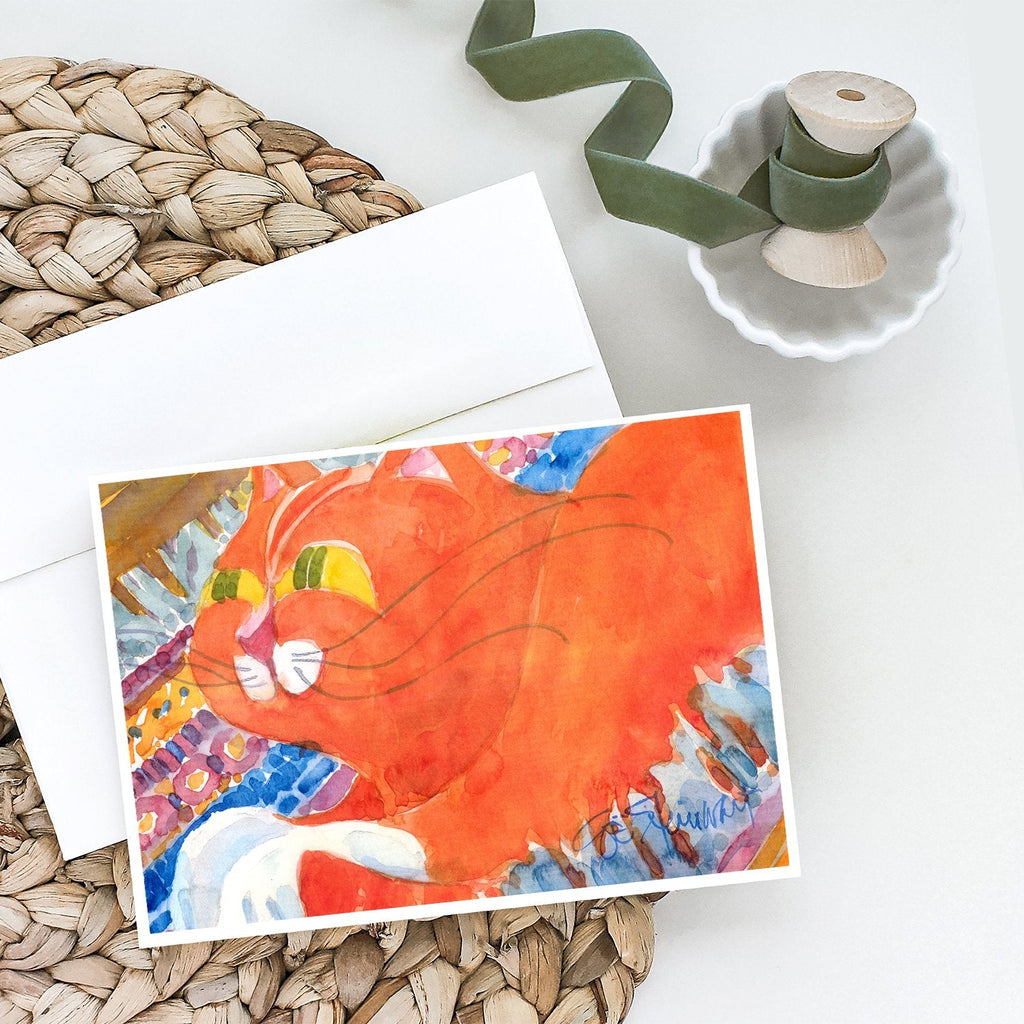 Cat Greeting Cards Pack of 8 Blank Cards with Envelopes Whimsical A7 Size 5x7