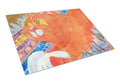 Cat Cutting Board Tempered Glass Kitchen Cutting Surface, Heat Resistant Chopping, Non-Slip Feet, Food Prep & Serving